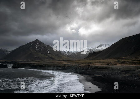 Seascape nell'area Stokknes, Islanda Foto Stock