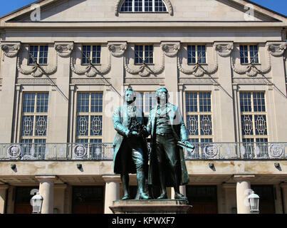 Goethe-monumento a Schiller Foto Stock