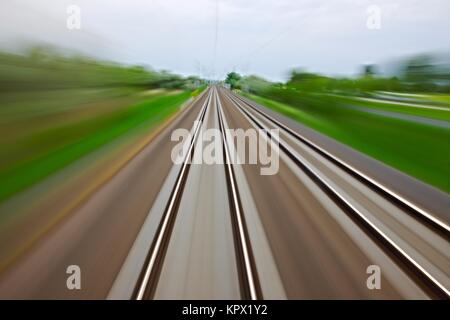 I binari ferroviari blur Foto Stock