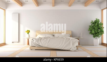 Contemporanee camere da letto bianco Foto Stock