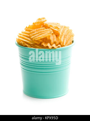 Crinkle cut potato chips. Foto Stock