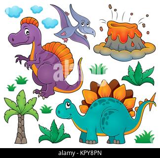 Argomento di dinosauri set 2 Foto Stock