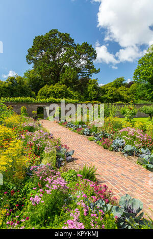 Il recente ripiantati walled garden confini in casa Athelhampton, Puddletown, Dorset, England, Regno Unito Foto Stock