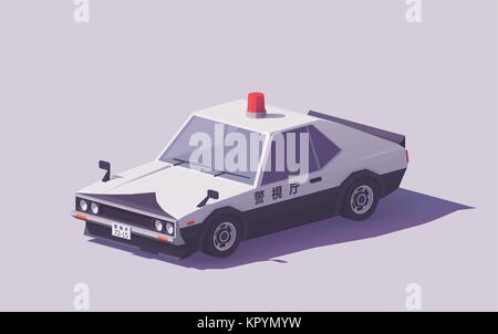 Vettore low poly polizia giapponese auto Illustrazione Vettoriale