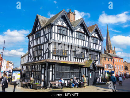 La vecchia casa Hereford di stile Giacobino fu costruita nel 1621 e sorge in Città Alta Hereford REGNO UNITO Foto Stock