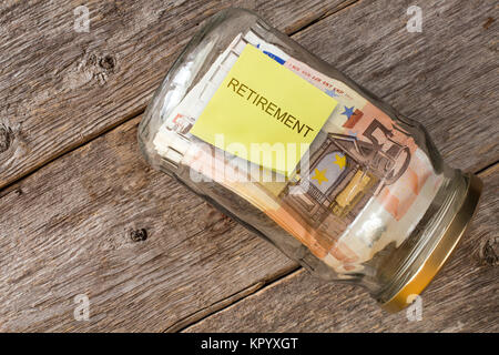 Fondi di previdenza jar Foto Stock