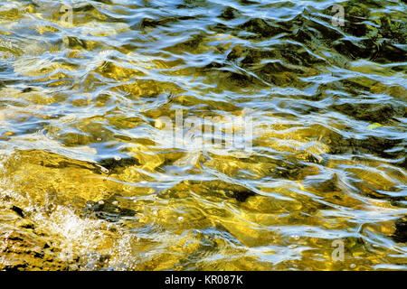 Splendido oro di fading acque verde con una morbida superficie increspata Foto Stock