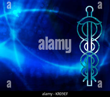 Ã¤skulapstab sfondo del cartello Foto Stock