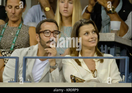 FLUSHING NY- Settembre 03: Jeremy Piven, Bridget Moynahan, giorno dieci del 2014 US Open al USTA Billie Jean King National Tennis Center il 3 settembre 2014 nel quartiere di lavaggio del Queens Borough of New York City People: Jeremy Piven, Bridget Moynahan Foto Stock