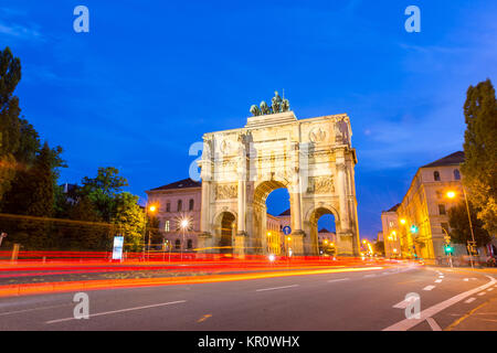 Arco della Vittoria a Monaco di Baviera Foto Stock