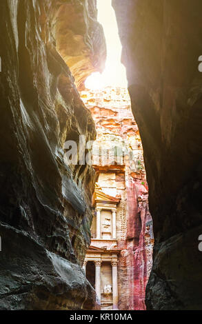 Petra, Giordania antiche rovine - Sito di antiquariato - Foto Stock