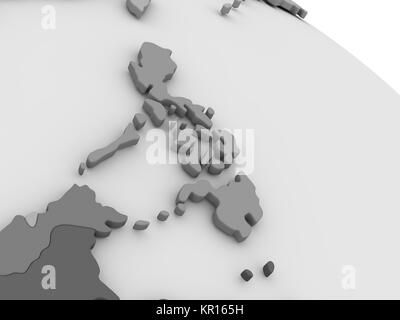 Filippine su grigio mappa 3D Foto Stock