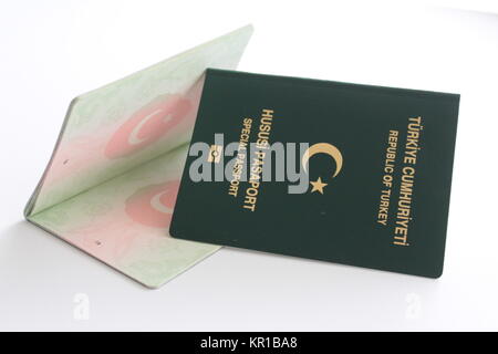 Green speciale passaporto turco Foto Stock