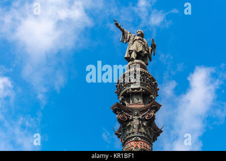 Mirador de Colom a Barcellona, Spagna Foto Stock