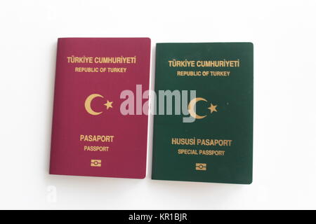 Green speciale passaporto turco Foto Stock