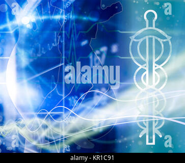 Ã¤skulapstab sfondo del cartello Foto Stock