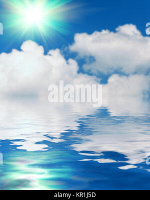 Acqua di superficie ripple e riflessione di soft Cielo e nubi lo sfondo Foto Stock