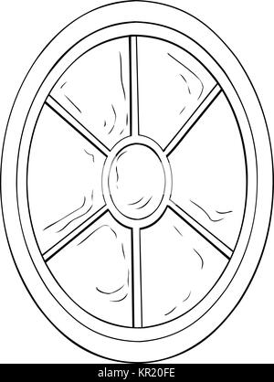 Delineate a forma ovale illustrazione della finestra Foto Stock