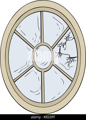 Singole rotte di forma ovale a finestra Foto Stock