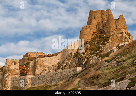 Antico castello di Van in Turchia, noto anche come Castello Tushba, costruito il Urartians. Foto Stock