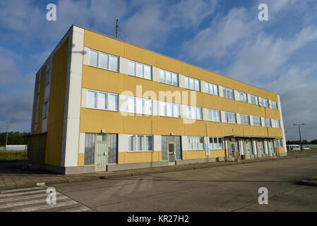 Stick edificio, memorial divisione tedesca, Marien primavera, Sassonia-Anhalt, Germania, Stabsgebaeude, Gedenkstaette Deutsche Teilung, Marienborn, Sachsen- Foto Stock