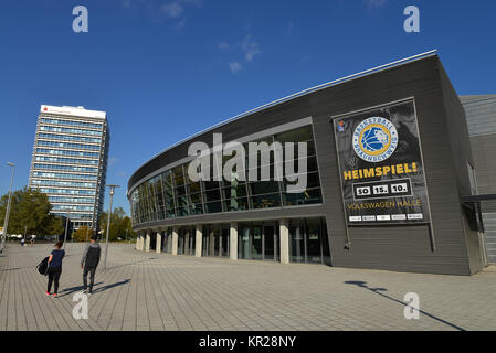 Elevato aumento di Brunswick broads terra Savings Bank, Volkswagen Halle, posto europeo, Brunswick, Bassa Sassonia, Germania, Hochhaus der Braunschweigisch Foto Stock