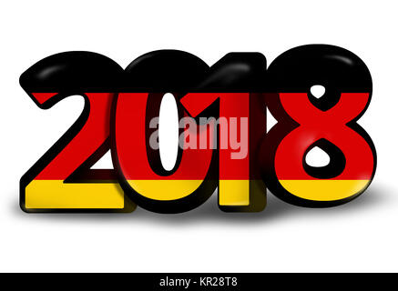 Tedesco Tedesco 2018 Big Font grassetto 3D render illustrazione Foto Stock