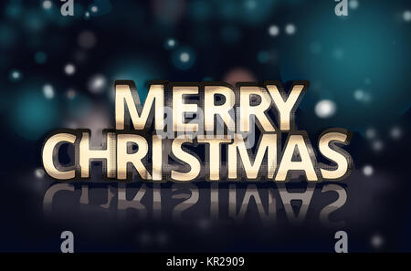 Glitter Merry Christmas Background bukeh creative 3D render Foto Stock