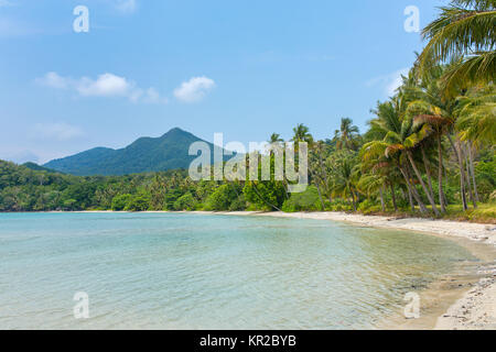 Bella spiaggia tropicale con palme su Koh Chang island in Thailandia Foto Stock