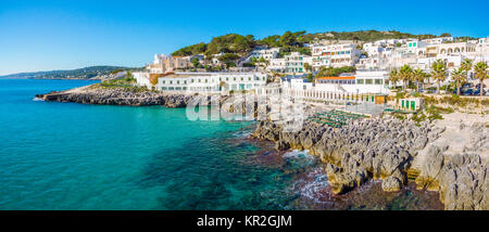 Vista panoramica di Castro, nel Salento regione Puglia, Italia. Foto Stock