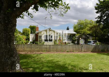 Tradizionale australiana case decorato per il Natale in Tasmania, Australia. Foto Stock