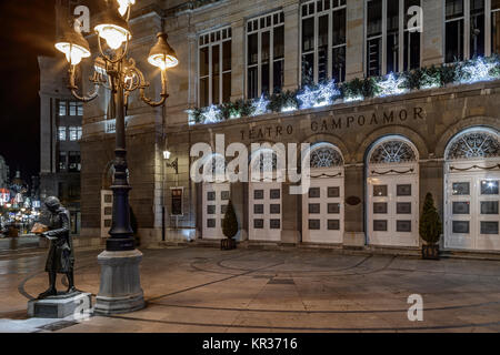 L'opera teatro Campoamor di Oviedo, fondata nel 1892 e noto per essere l'impostazione per la presentazione della Principessa delle Asturie Awards, Spagna Foto Stock