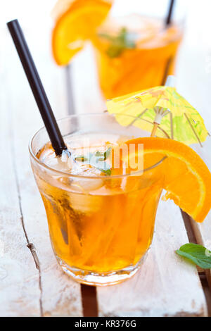 Limonata arancione con la menta. Foto Stock