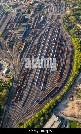 Stazione di nolo Alt-Hamborn, stazione di nolo di acciaio Thyssen, Duisburg, la zona della Ruhr, Renania settentrionale-Vestfalia, Germania, Alt-Hamborn Freight Yard, merci Foto Stock