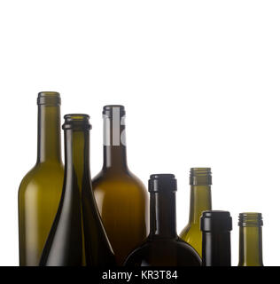 Svuotare le bottiglie di vino Foto Stock