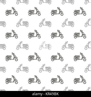 Seamless Pattern Scooter Foto Stock