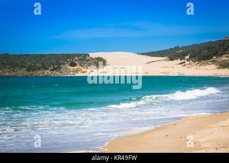 Dune di sabbia della spiaggia di Bolonia,provincia di Cadiz,Andalucia,Spagna Foto Stock