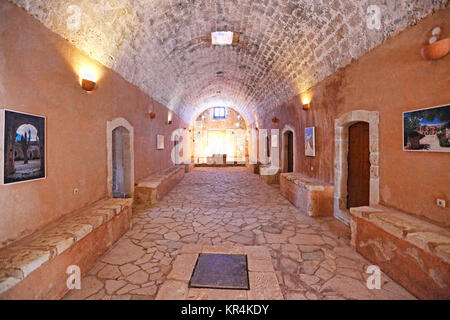 Il Arkadi monastero fu costruito nel 1587 sull'isola di Creta, Grecia Foto Stock