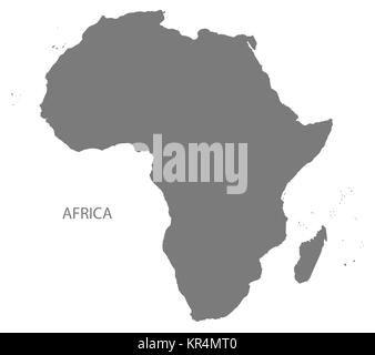 Africa Mappa grigio Foto Stock