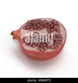 Mature melograno frutto isolato su bianco. 3D illustrazione Foto Stock