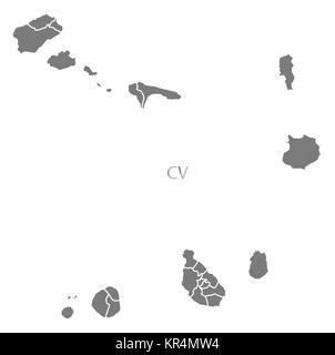 Capo Verde comuni Mappa grigio Foto Stock