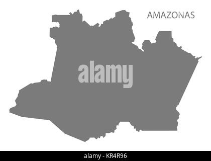 Amazonas Brasile Mappa grigio Foto Stock