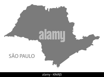 Sao Paulo Brasile Mappa grigio Foto Stock