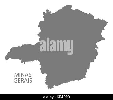 Minas Gerais Brasile Mappa grigio Foto Stock