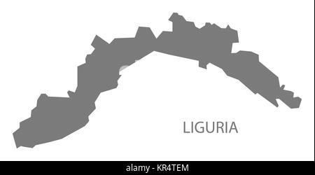 Liguria Italia Mappa grigio Foto Stock