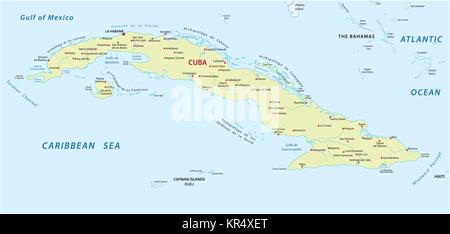 Cuba mappa vettoriale Illustrazione Vettoriale