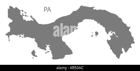 Mappa di Panama grigio Foto Stock