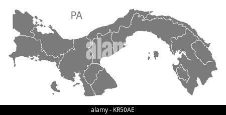 Province di Panama Mappa grigio Foto Stock