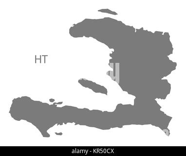 Haiti Mappa grigio Foto Stock