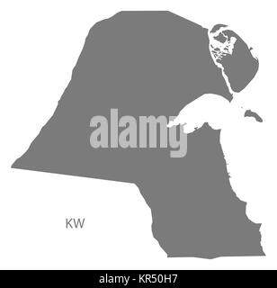 Kuwait Mappa grigio Foto Stock